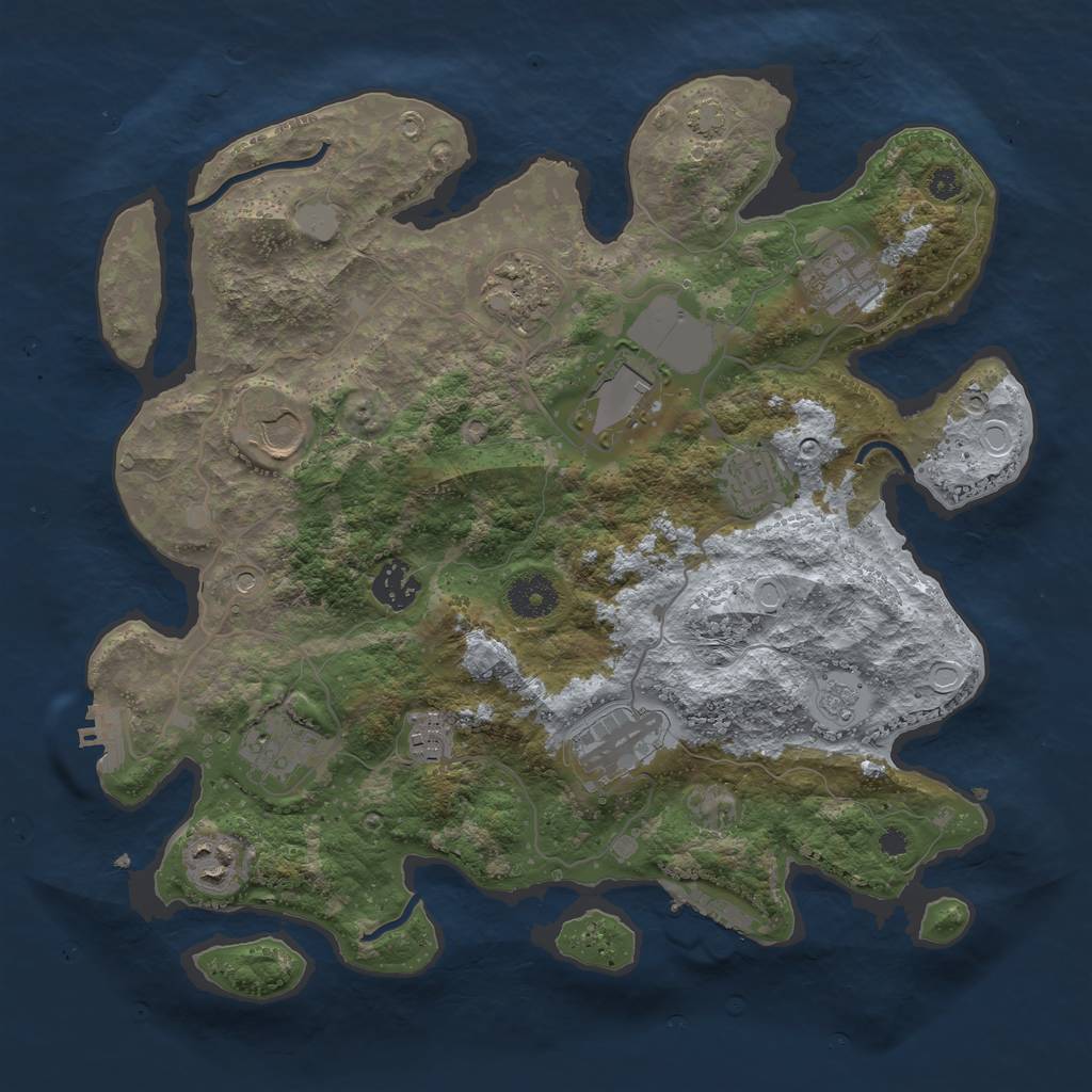 Rust Map: Procedural Map, Size: 3500, Seed: 982528051, 18 Monuments