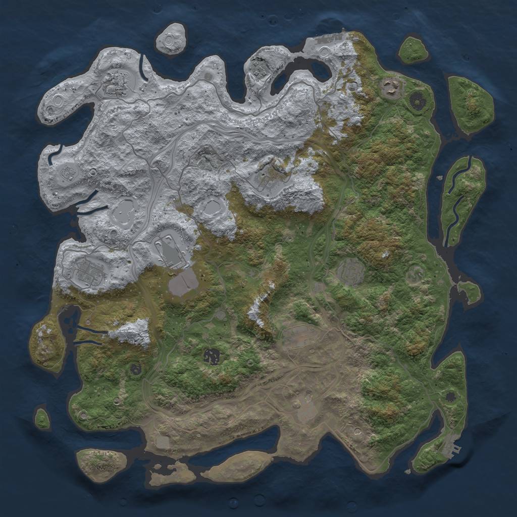 Rust Map: Procedural Map, Size: 4500, Seed: 567890, 17 Monuments