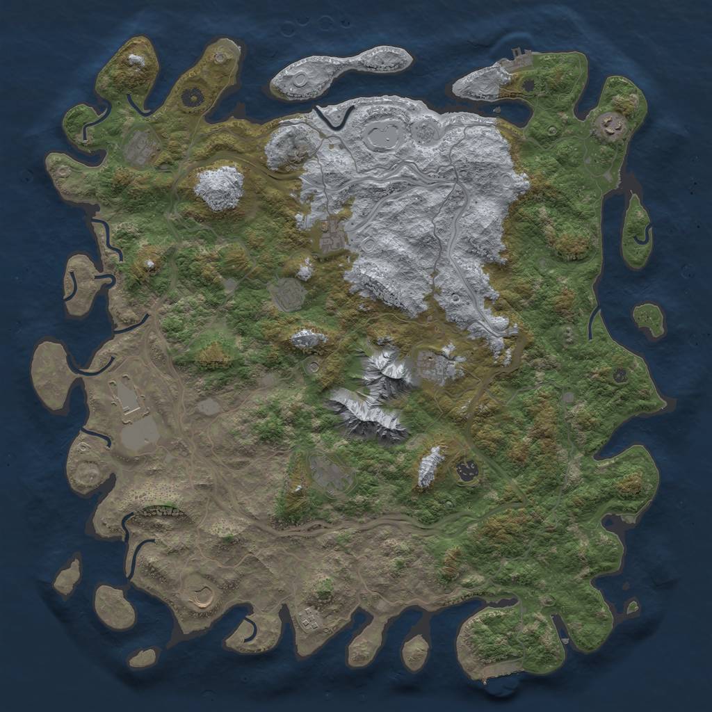 Rust Map: Procedural Map, Size: 5000, Seed: 50985660, 19 Monuments