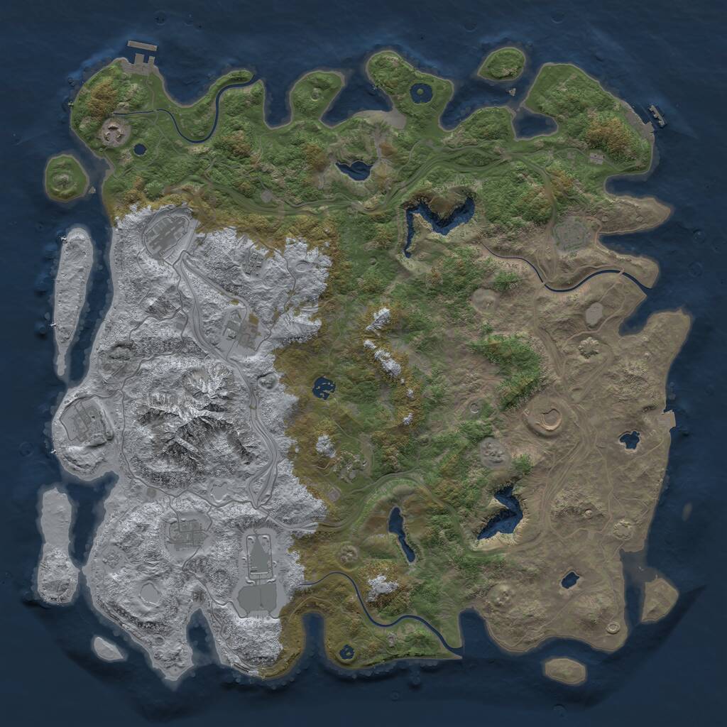 Rust Map: Procedural Map, Size: 5000, Seed: 29603376, 17 Monuments