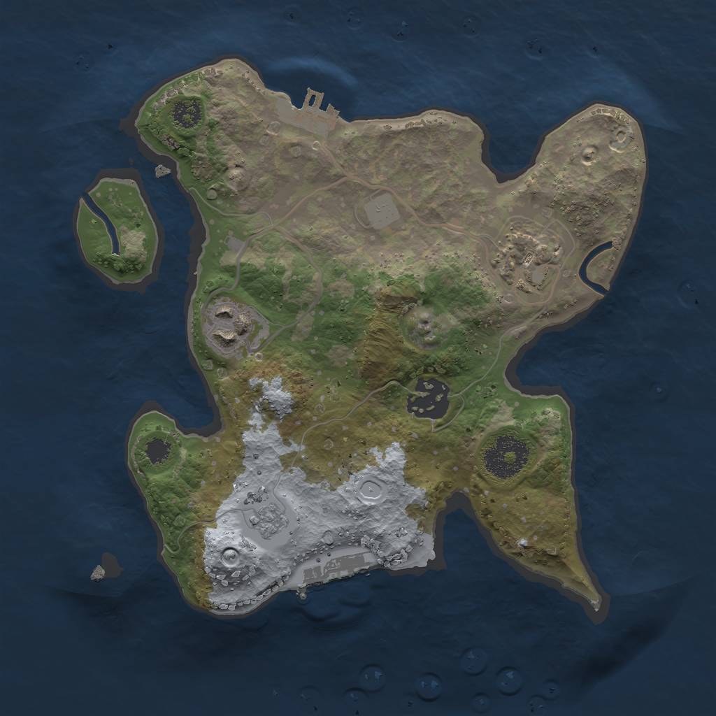 Rust Map: Procedural Map, Size: 2500, Seed: 1074499003, 11 Monuments