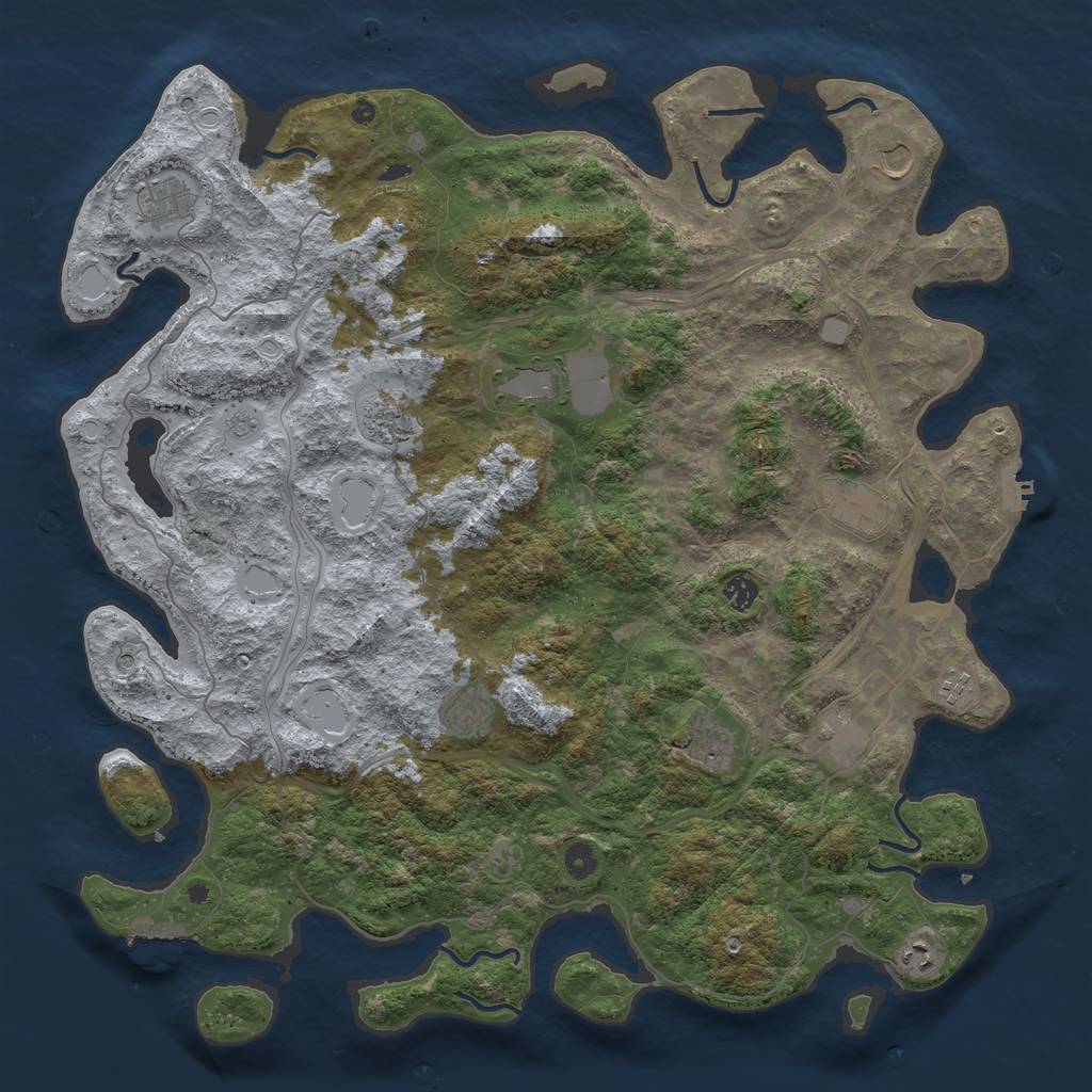Rust Map: Procedural Map, Size: 4800, Seed: 1960840238, 20 Monuments
