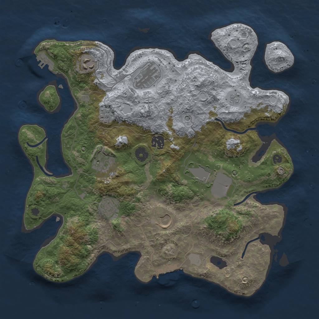 Rust Map: Procedural Map, Size: 3500, Seed: 132586, 15 Monuments