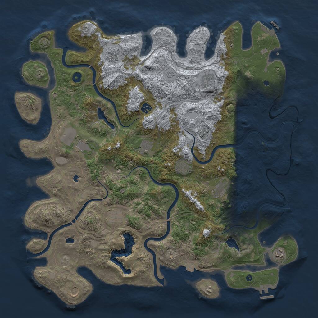 Rust Map: Procedural Map, Size: 4800, Seed: 1879827846, 17 Monuments