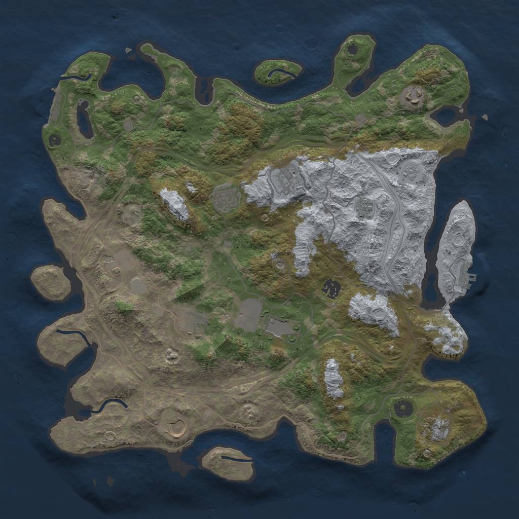 Rust Map: Procedural Map, Size: 4250, Seed: 1801862074, 19 Monuments
