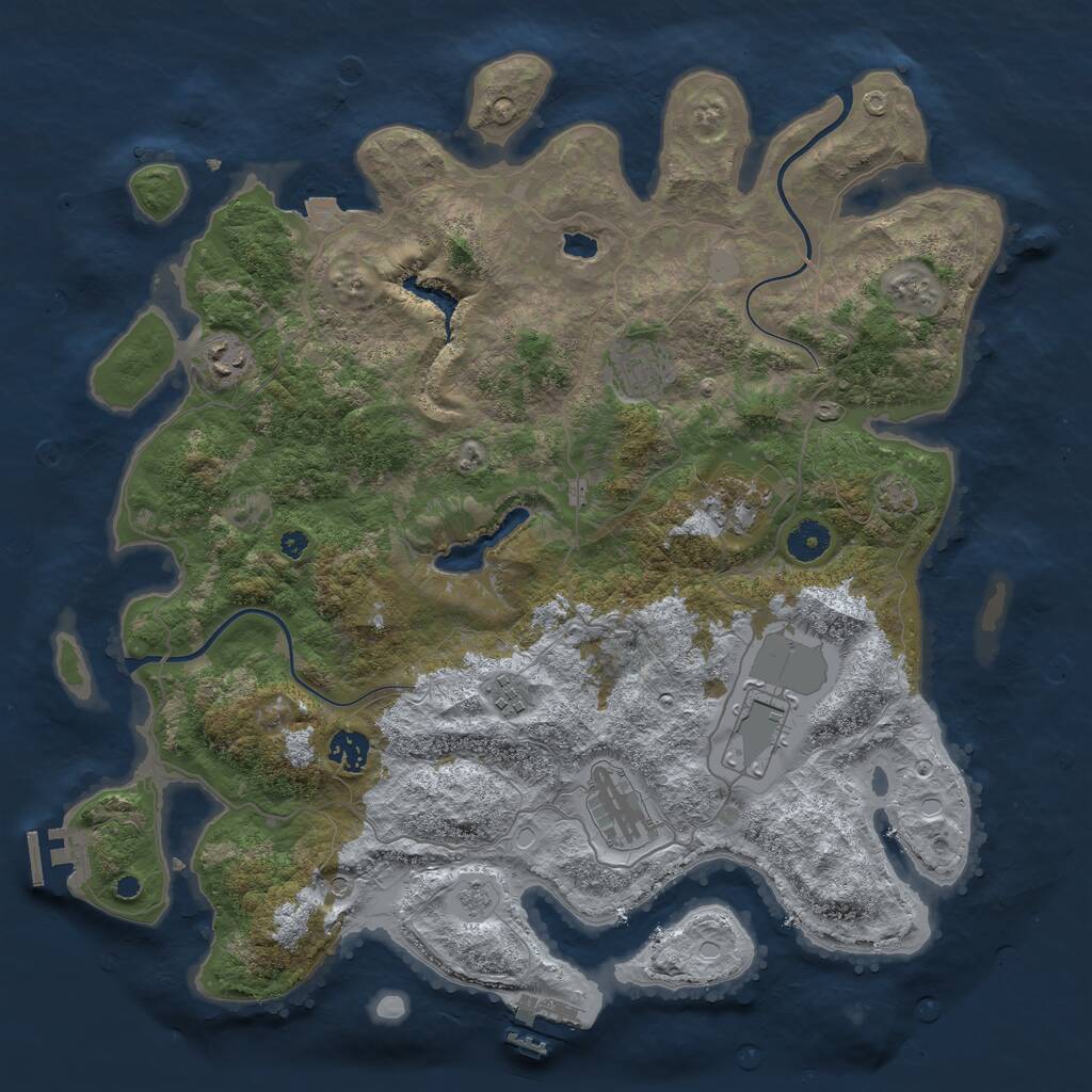 Rust Map: Procedural Map, Size: 4000, Seed: 25466, 13 Monuments