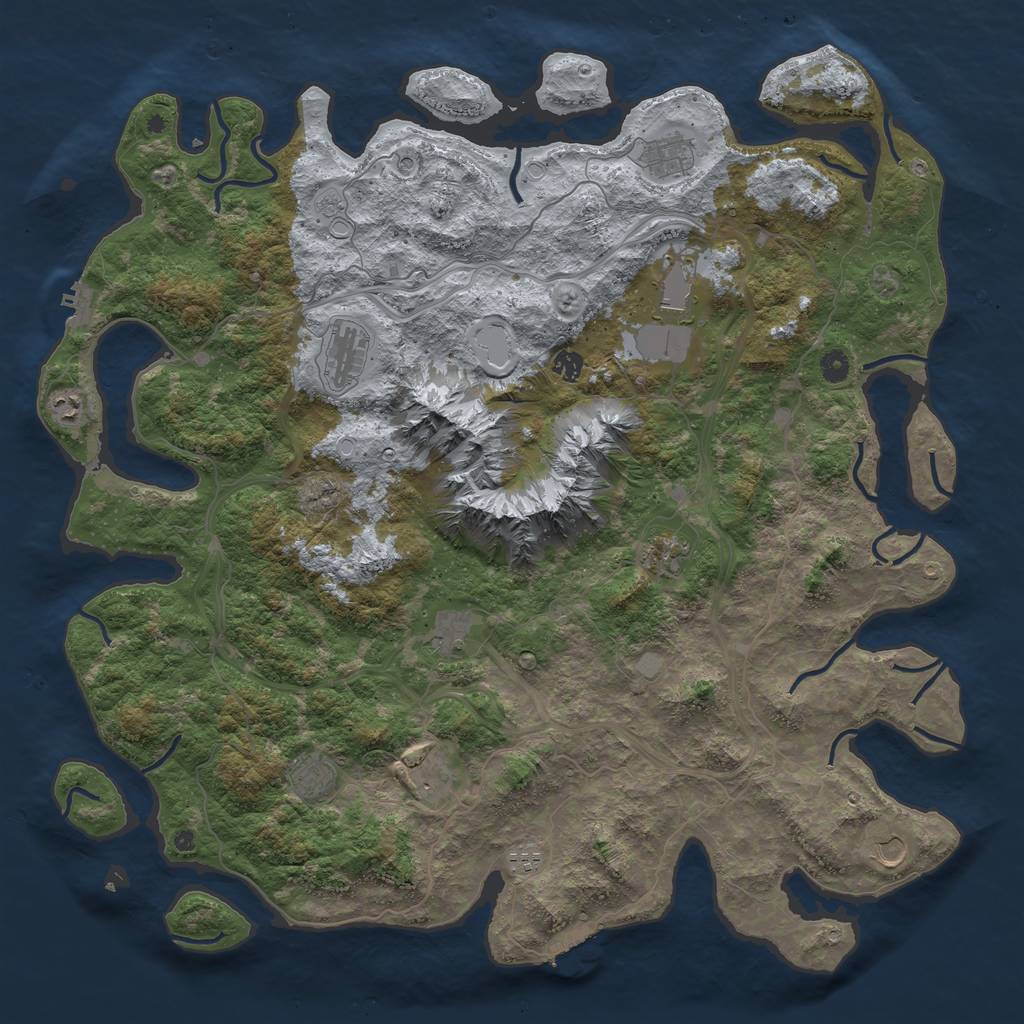 Rust Map: Procedural Map, Size: 5000, Seed: 10964, 18 Monuments