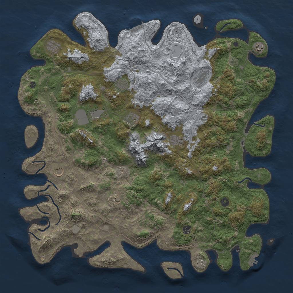 Rust Map: Procedural Map, Size: 5000, Seed: 510318180, 20 Monuments