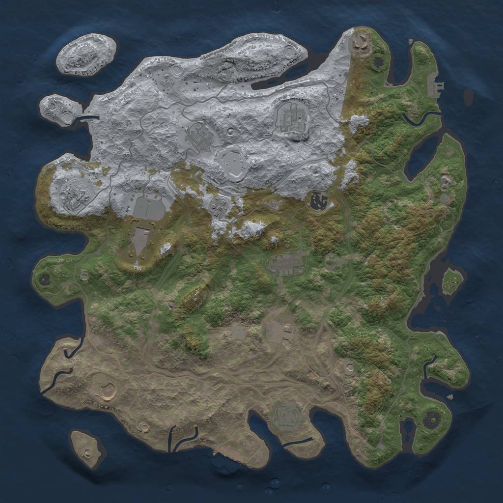 Rust Map: Procedural Map, Size: 4250, Seed: 1161507487, 20 Monuments