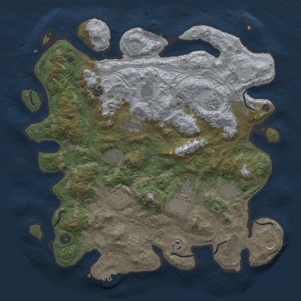 Rust Map: Procedural Map, Size: 4250, Seed: 1835273426, 17 Monuments