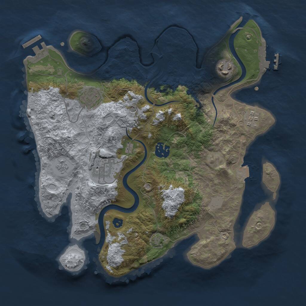 Rust Map: Procedural Map, Size: 3000, Seed: 1451758649, 11 Monuments
