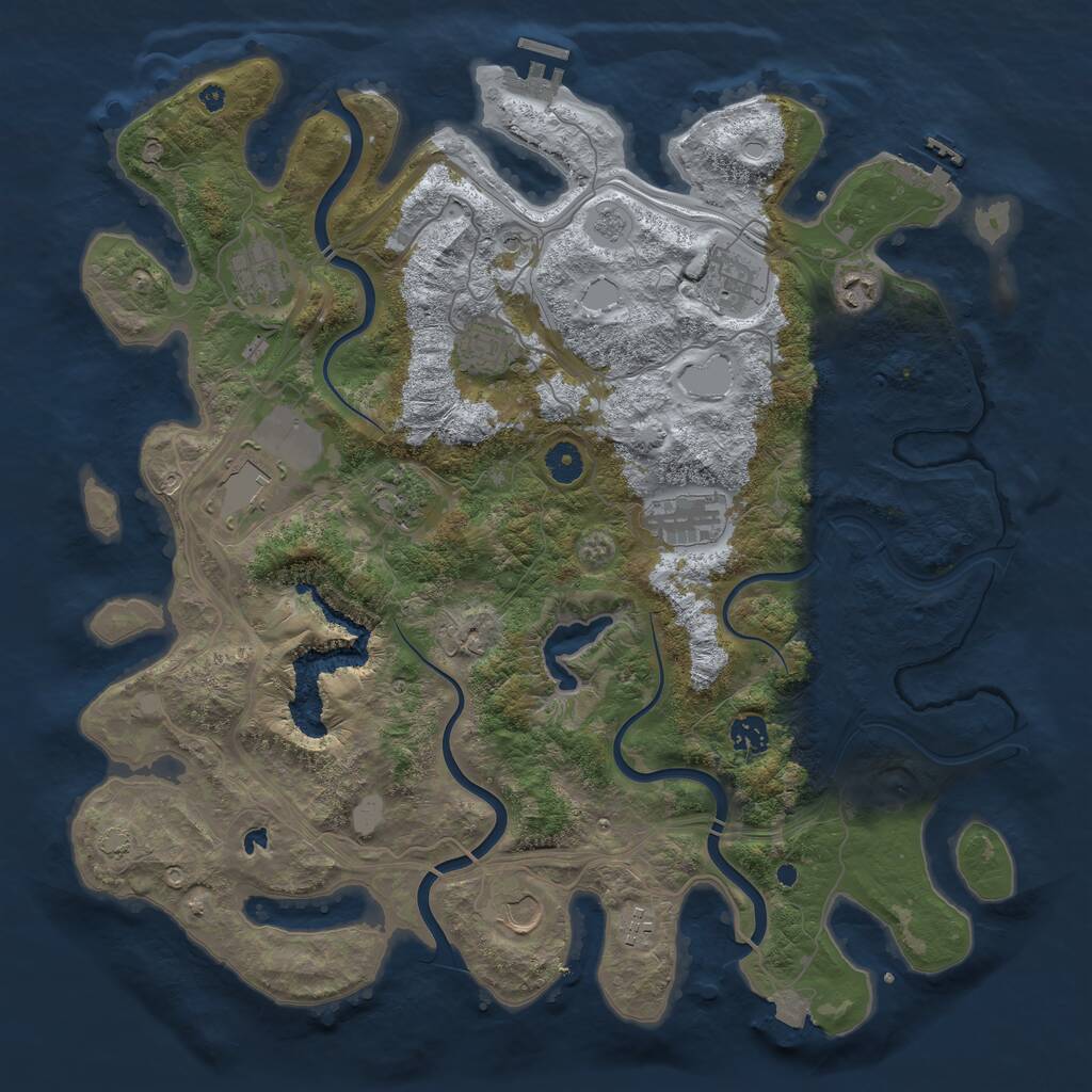 Rust Map: Procedural Map, Size: 4250, Seed: 172340568, 16 Monuments