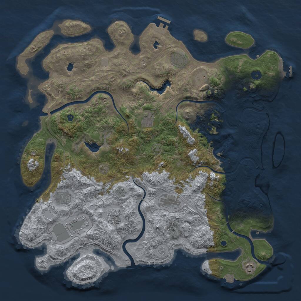 Rust Map: Procedural Map, Size: 4500, Seed: 1596852518, 15 Monuments