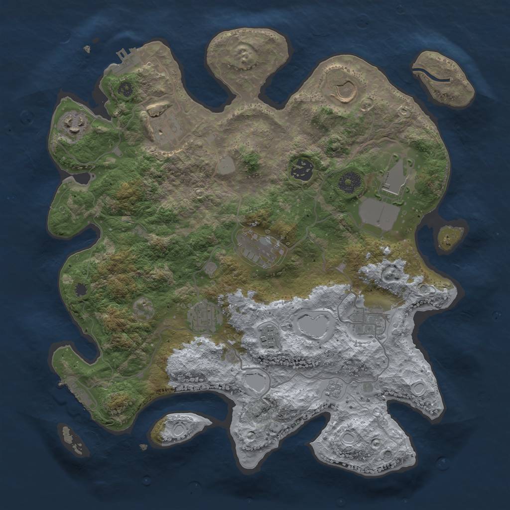 Rust Map: Procedural Map, Size: 3500, Seed: 31960, 17 Monuments