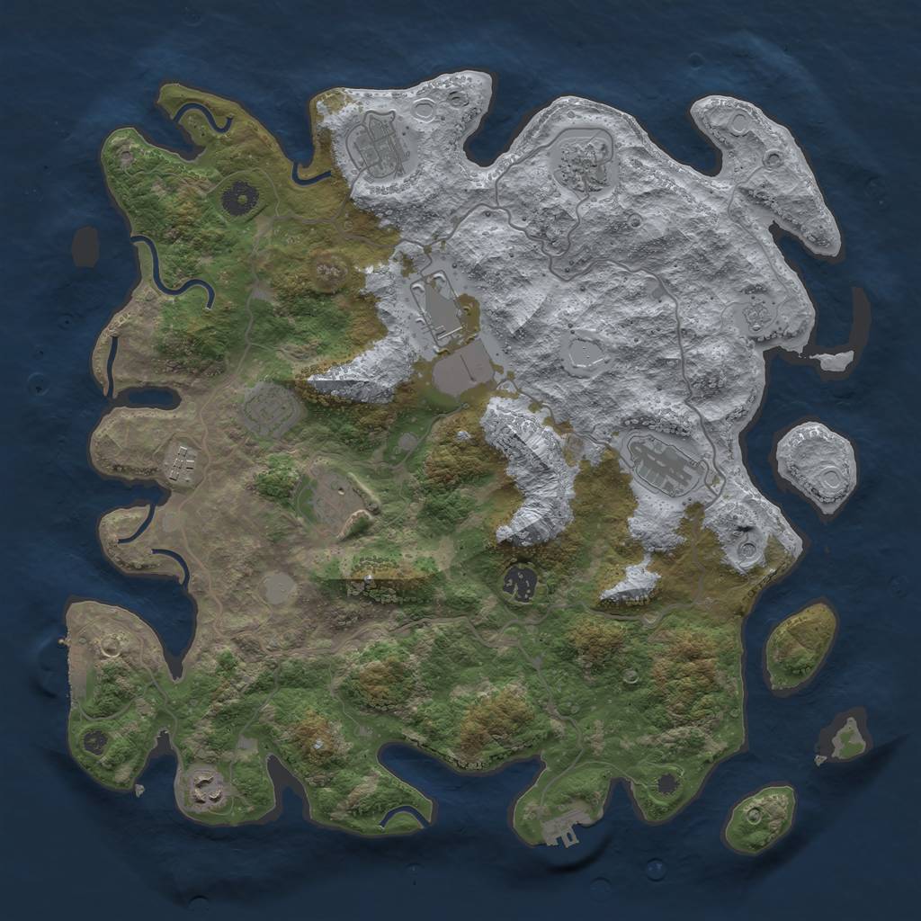 Rust Map: Procedural Map, Size: 4002, Seed: 1700564836, 18 Monuments