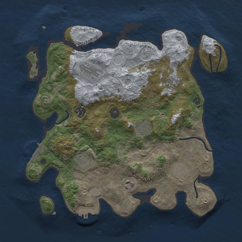 Rust Map: Procedural Map, Size: 3400, Seed: 800813, 14 Monuments
