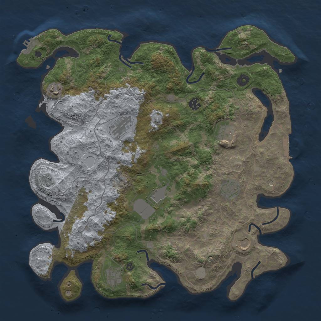 Rust Map: Procedural Map, Size: 4002, Seed: 89232241, 18 Monuments