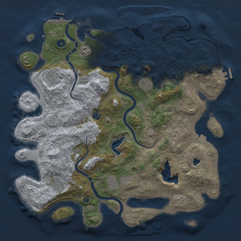 Rust Map: Procedural Map, Size: 4250, Seed: 2111486889, 14 Monuments