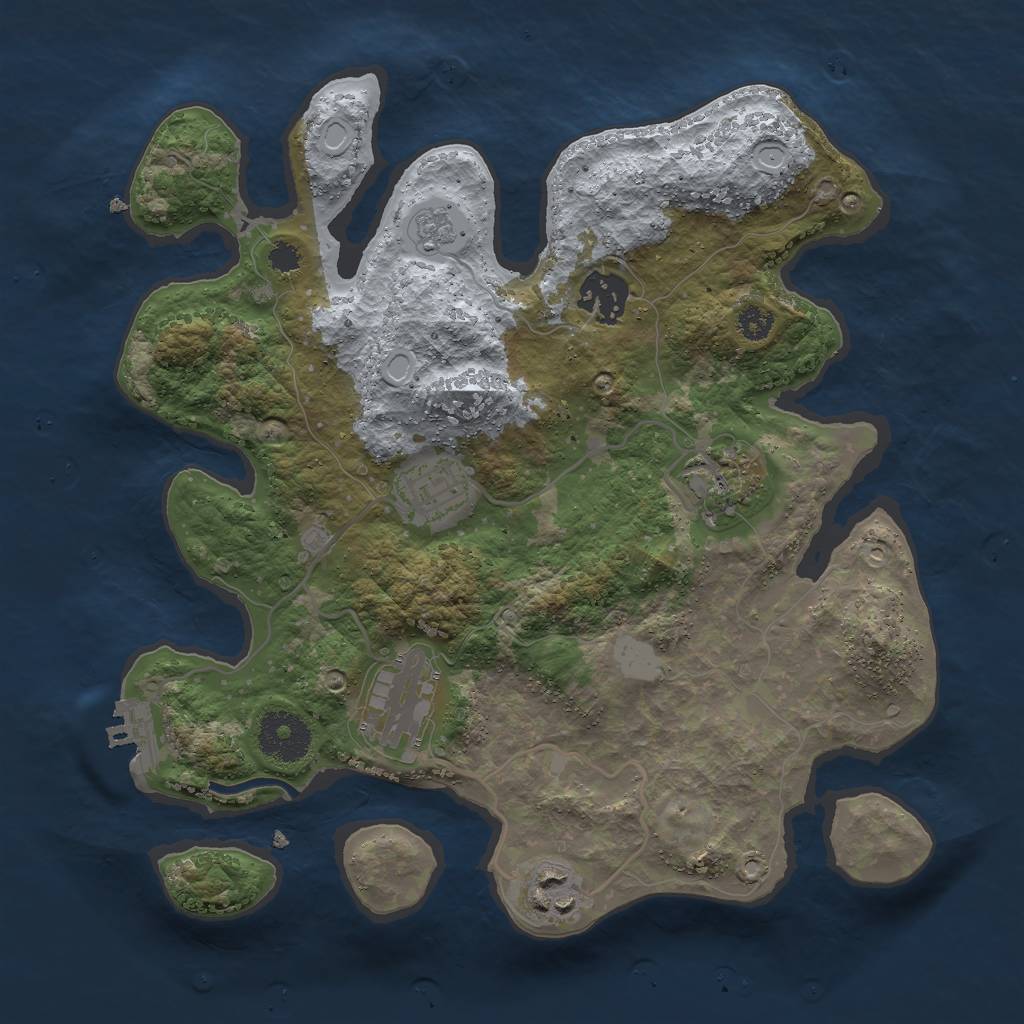 Rust Map: Procedural Map, Size: 3000, Seed: 1749698030, 12 Monuments
