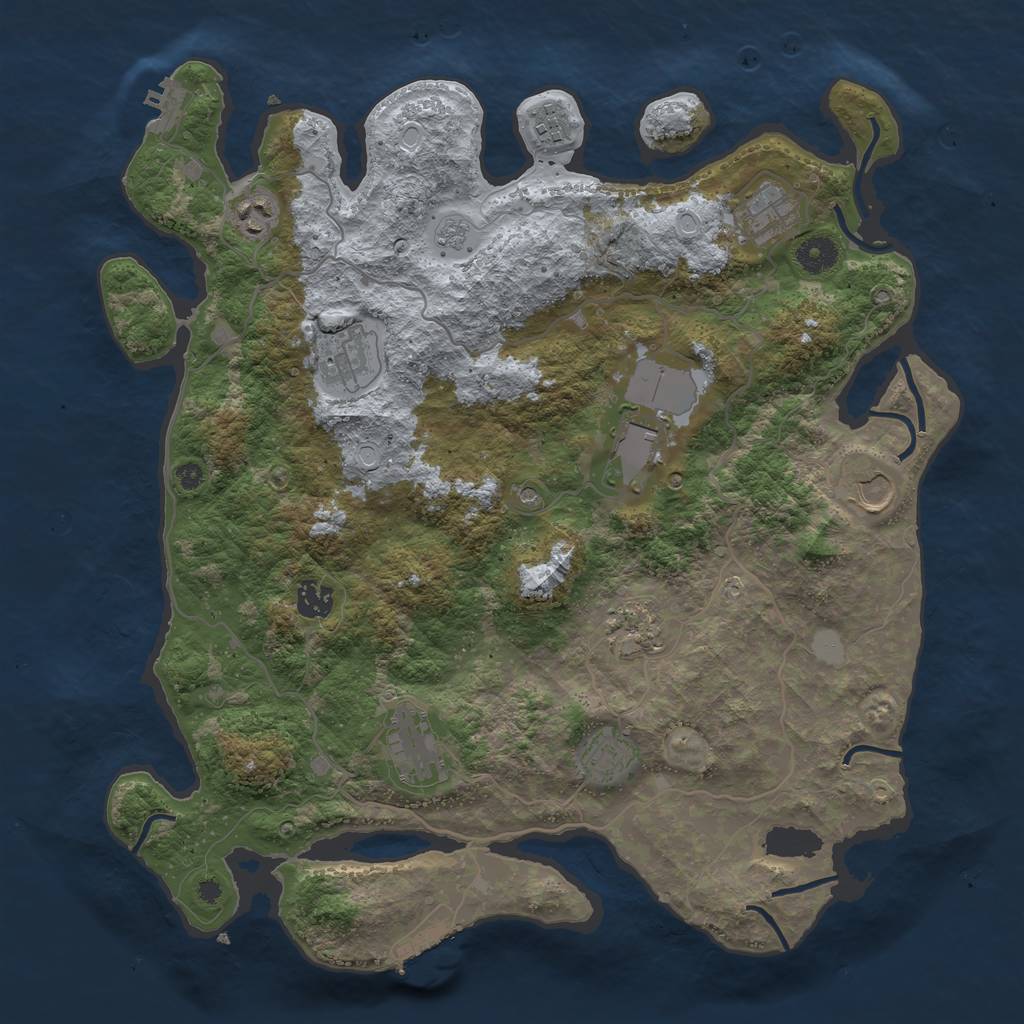Rust Map: Procedural Map, Size: 4000, Seed: 1090047700, 19 Monuments