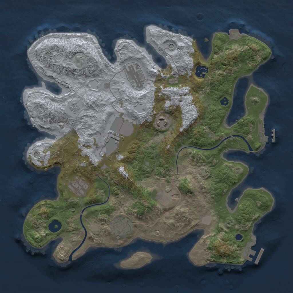 Rust Map: Procedural Map, Size: 3500, Seed: 17580929, 13 Monuments