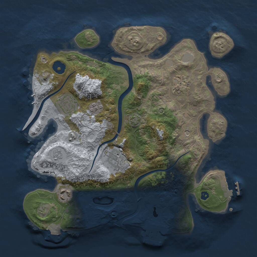 Rust Map: Procedural Map, Size: 3000, Seed: 237788, 11 Monuments