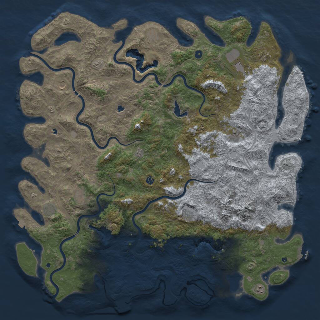Rust Map: Procedural Map, Size: 6000, Seed: 2346234, 17 Monuments