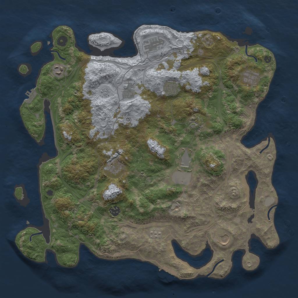 Rust Map: Procedural Map, Size: 4250, Seed: 8195742, 20 Monuments
