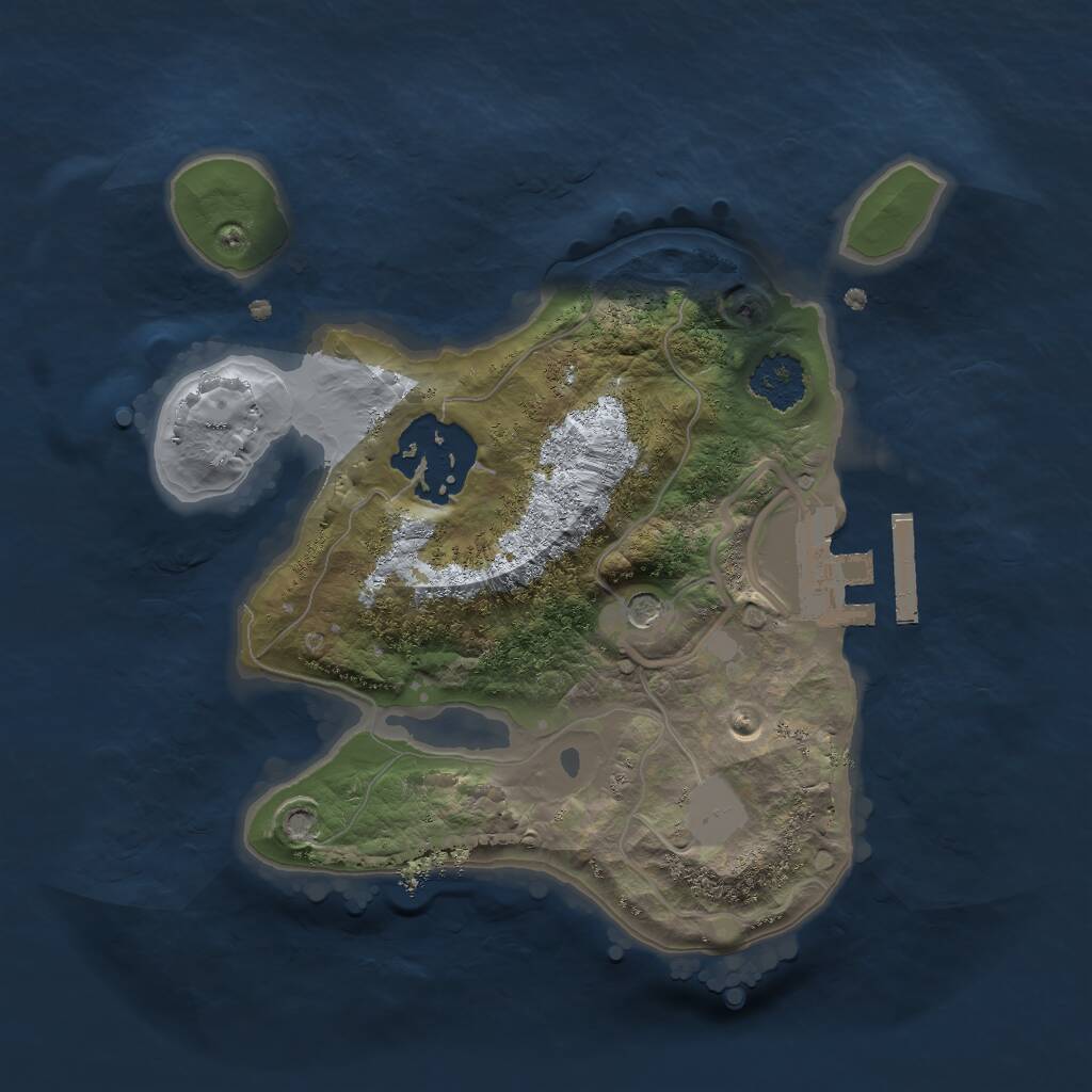 Rust Map: Procedural Map, Size: 2000, Seed: 1354, 4 Monuments