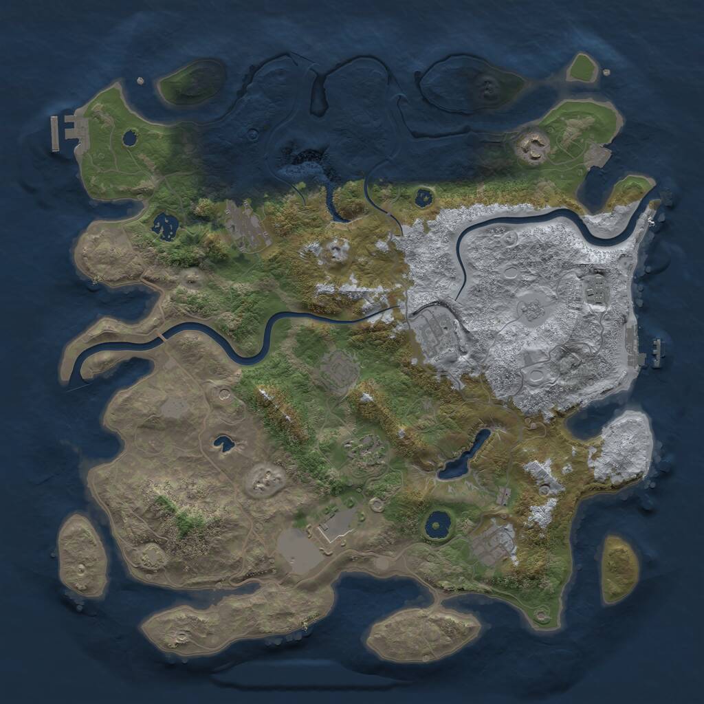 Rust Map: Procedural Map, Size: 4000, Seed: 14854, 15 Monuments
