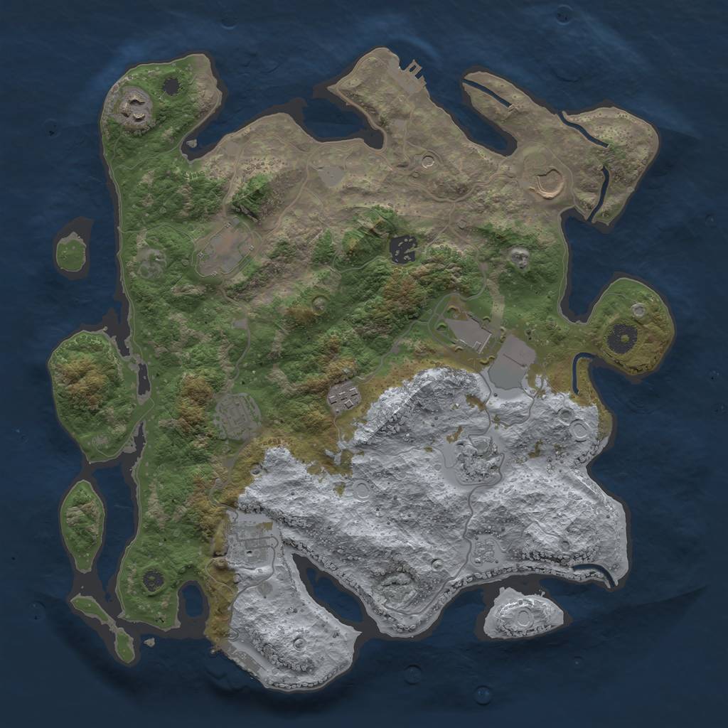 Rust Map: Procedural Map, Size: 3700, Seed: 700416, 16 Monuments