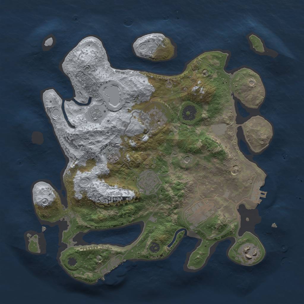 Rust Map: Procedural Map, Size: 3000, Seed: 1649058, 14 Monuments