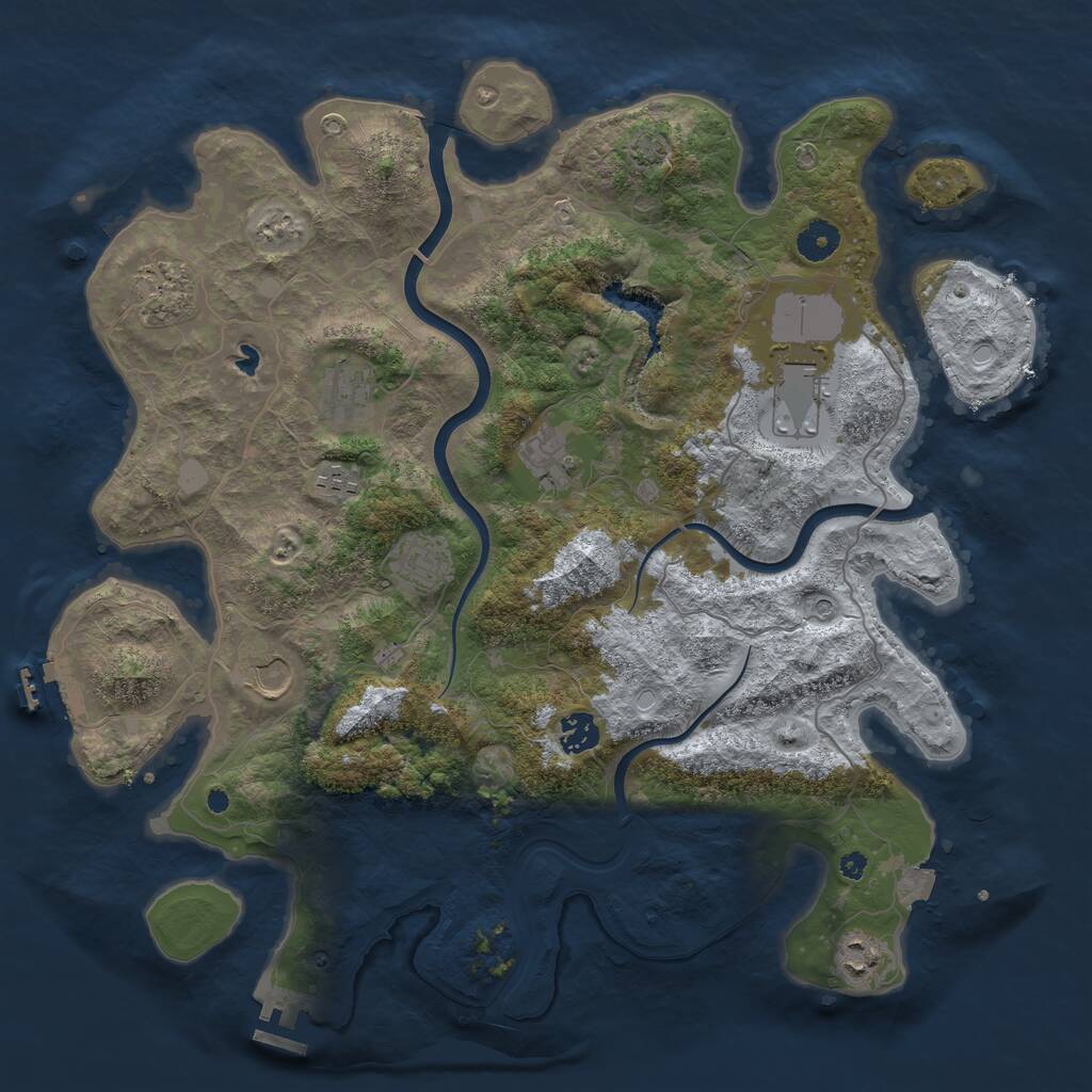 Rust Map: Procedural Map, Size: 4000, Seed: 742, 14 Monuments