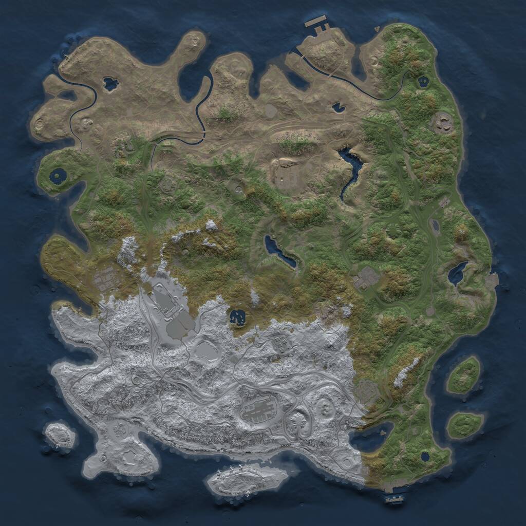 Rust Map: Procedural Map, Size: 4800, Seed: 1755036507, 16 Monuments