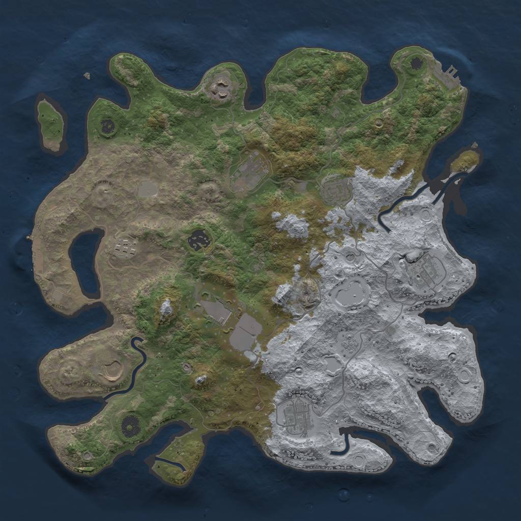 Rust Map: Procedural Map, Size: 3800, Seed: 317, 18 Monuments