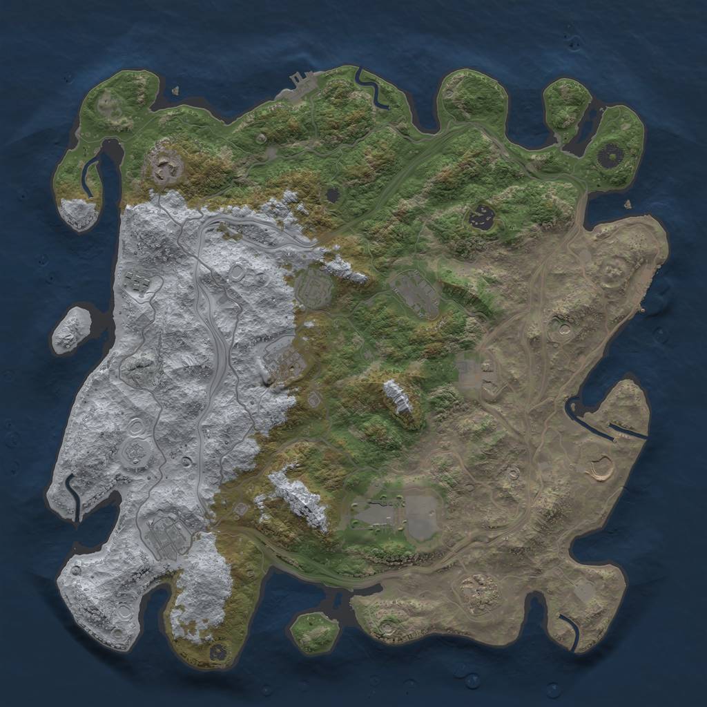 Rust Map: Procedural Map, Size: 4250, Seed: 27884, 20 Monuments