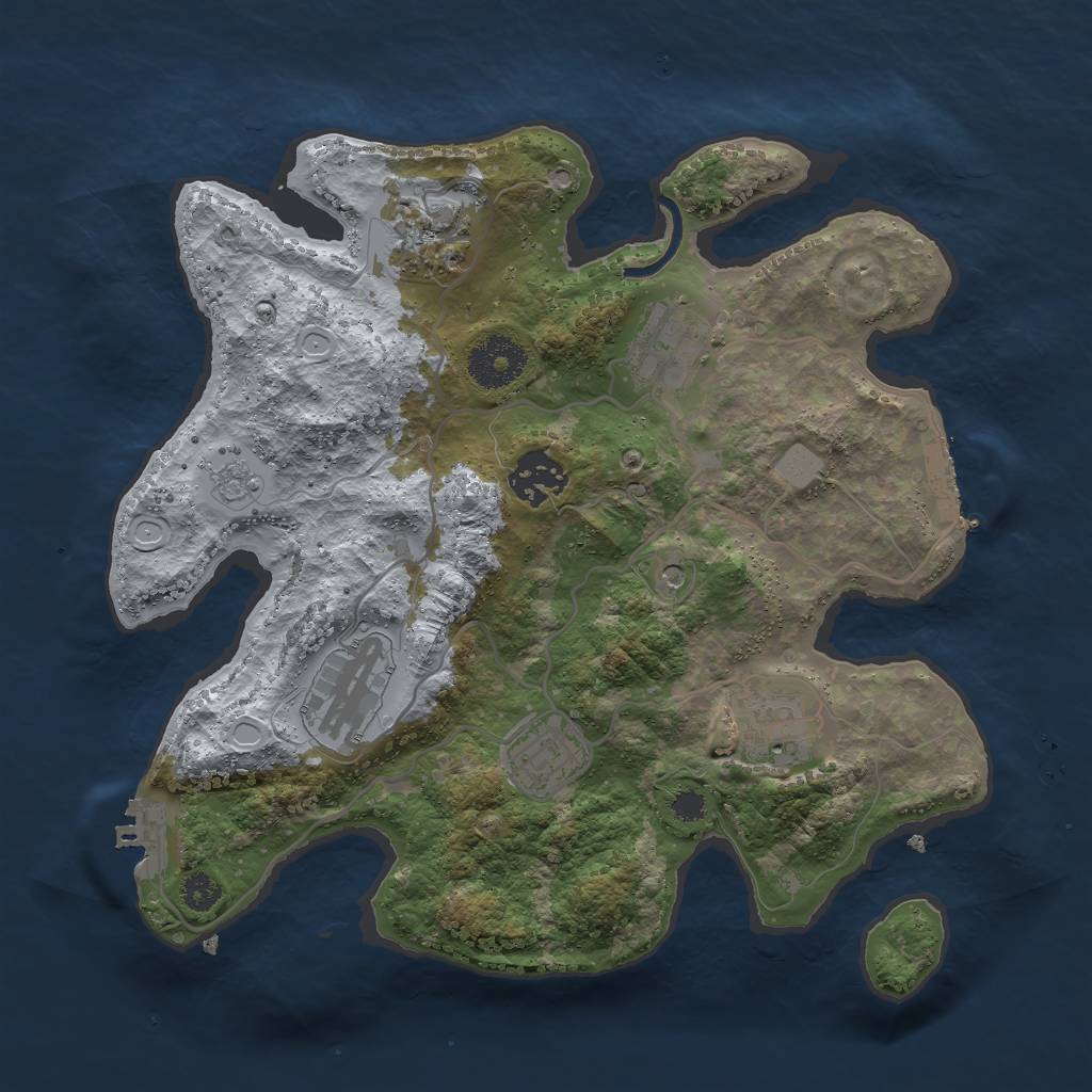 Rust Map: Procedural Map, Size: 3000, Seed: 4053, 15 Monuments