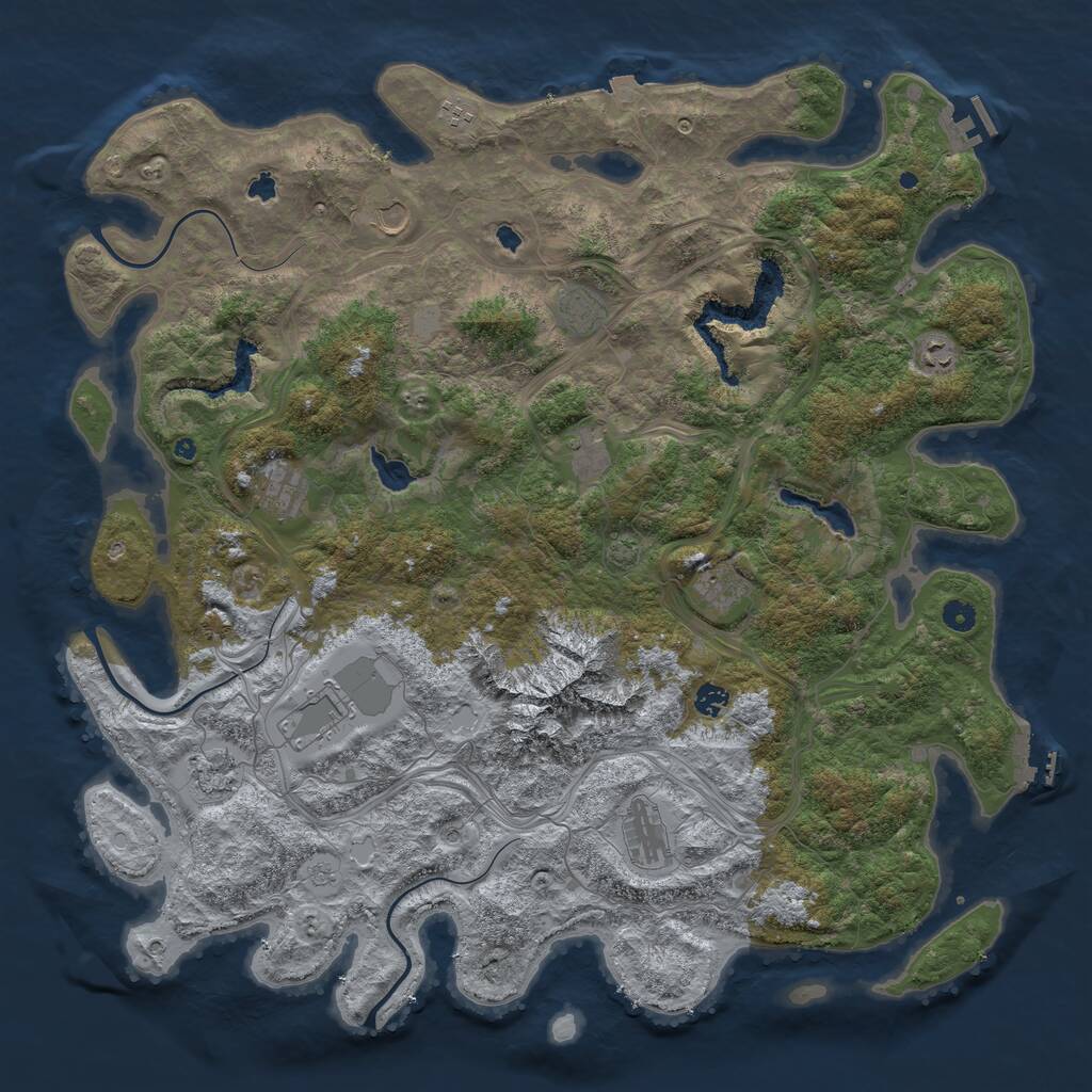 Rust Map: Procedural Map, Size: 5000, Seed: 67554227, 17 Monuments