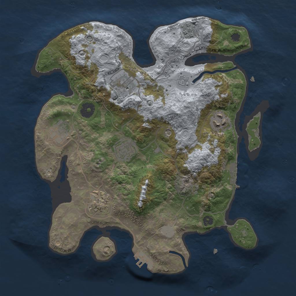 Rust Map: Procedural Map, Size: 3000, Seed: 1199336024, 13 Monuments