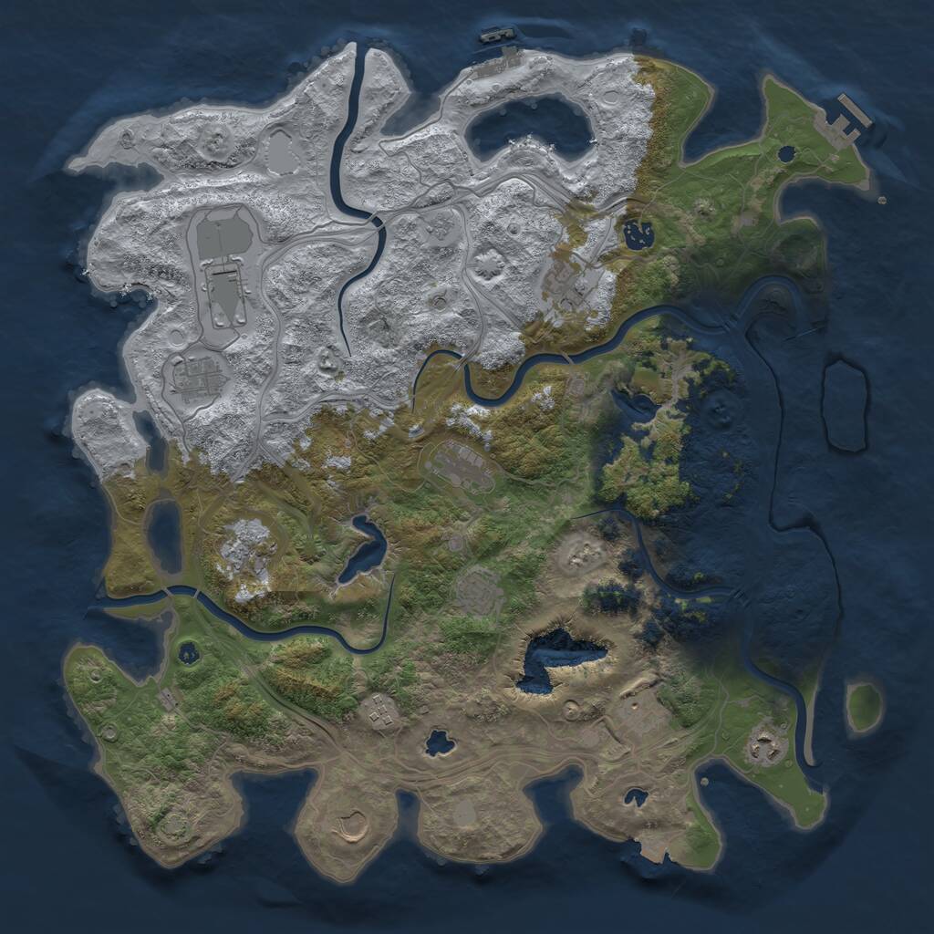 Rust Map: Procedural Map, Size: 4500, Seed: 42167473, 17 Monuments