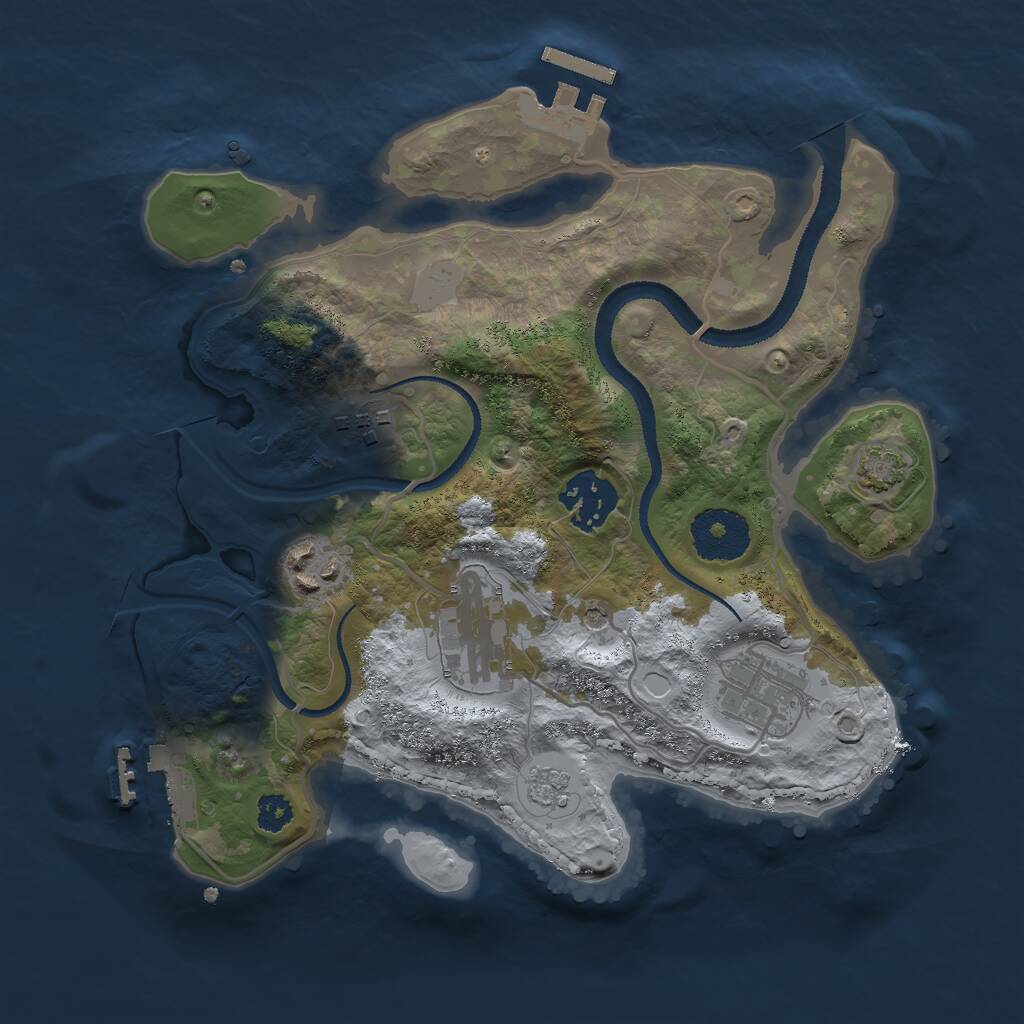 Rust Map: Procedural Map, Size: 2750, Seed: 1403675037, 11 Monuments