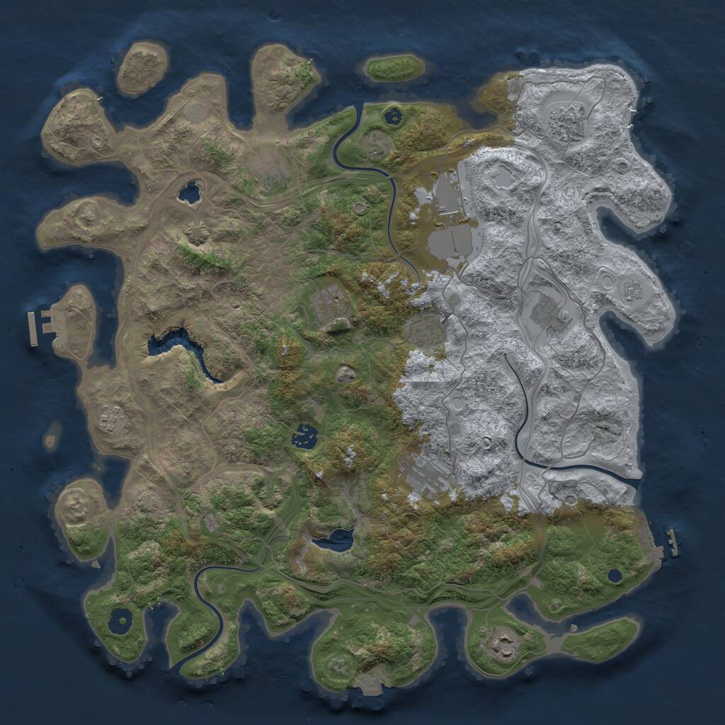 Rust Map: Procedural Map, Size: 4250, Seed: 888654, 16 Monuments