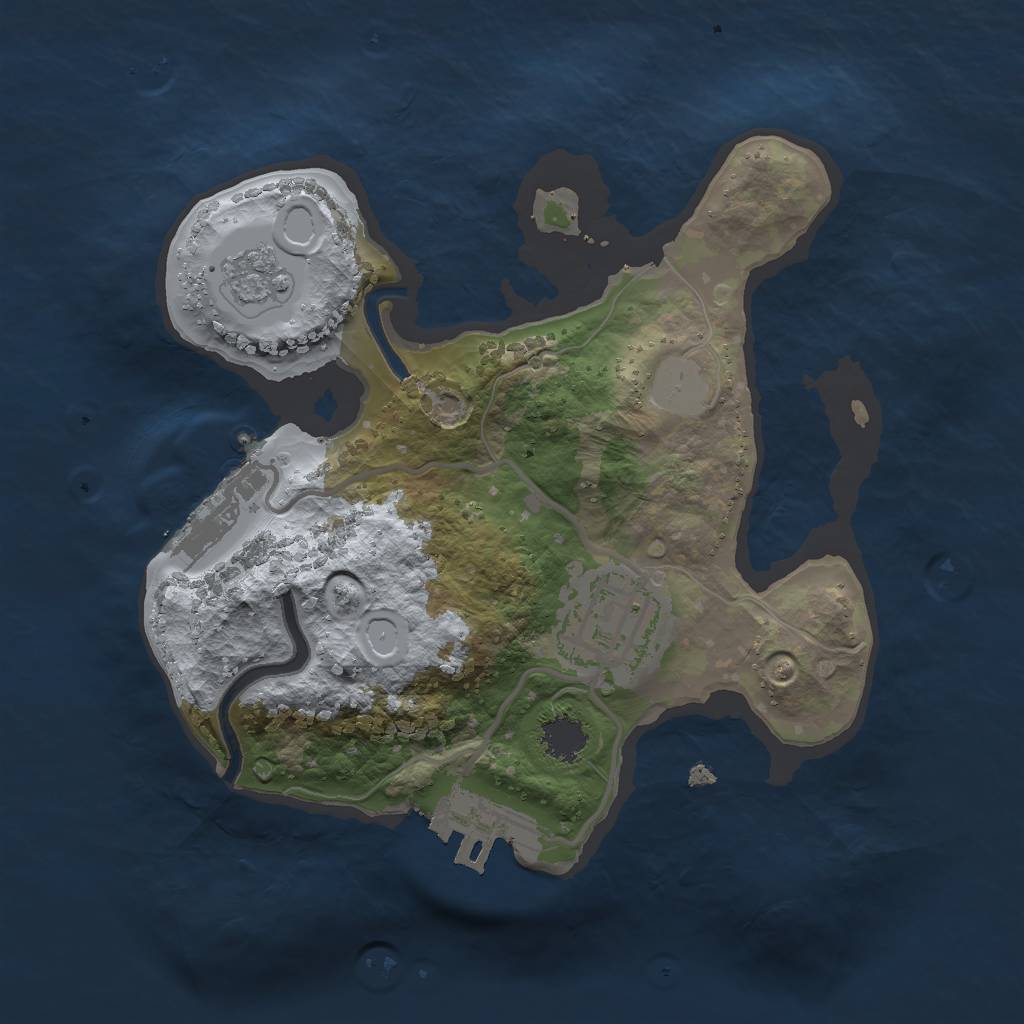 Rust Map: Procedural Map, Size: 2000, Seed: 1981428112, 9 Monuments
