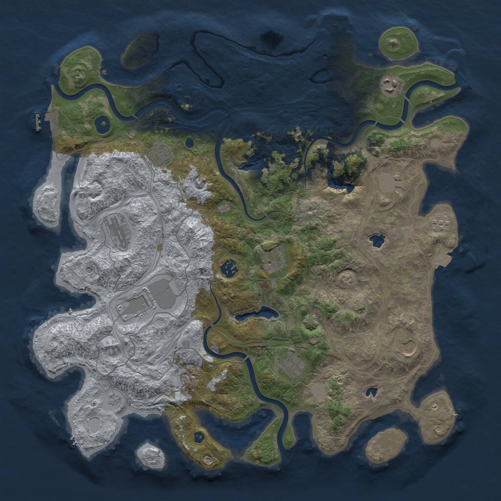 Rust Map: Procedural Map, Size: 4500, Seed: 2912, 17 Monuments
