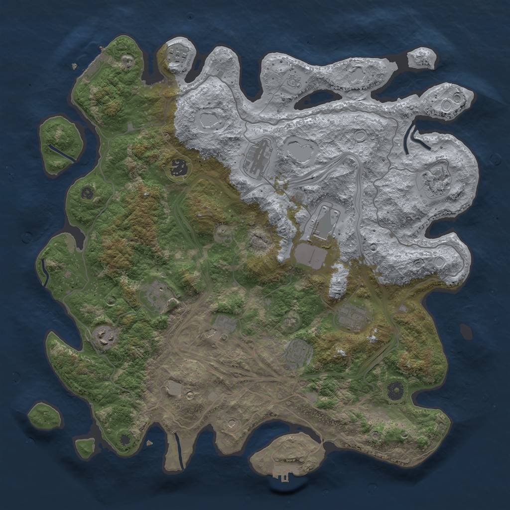 Rust Map: Procedural Map, Size: 4250, Seed: 22635, 19 Monuments