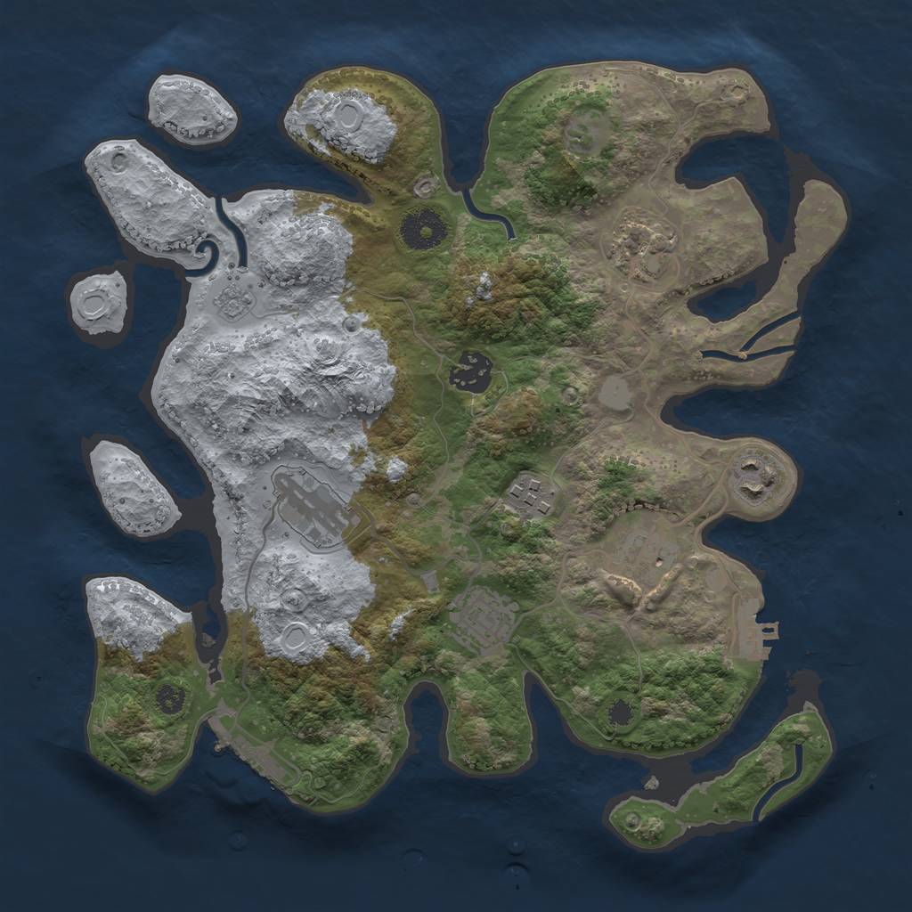 Rust Map: Procedural Map, Size: 3200, Seed: 108289896, 15 Monuments