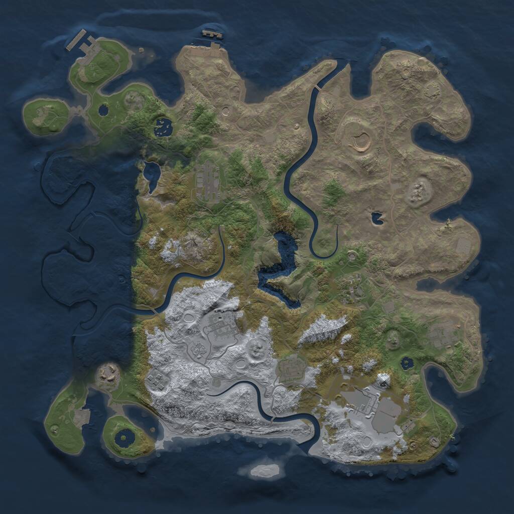 Rust Map: Procedural Map, Size: 4000, Seed: 72363728, 16 Monuments