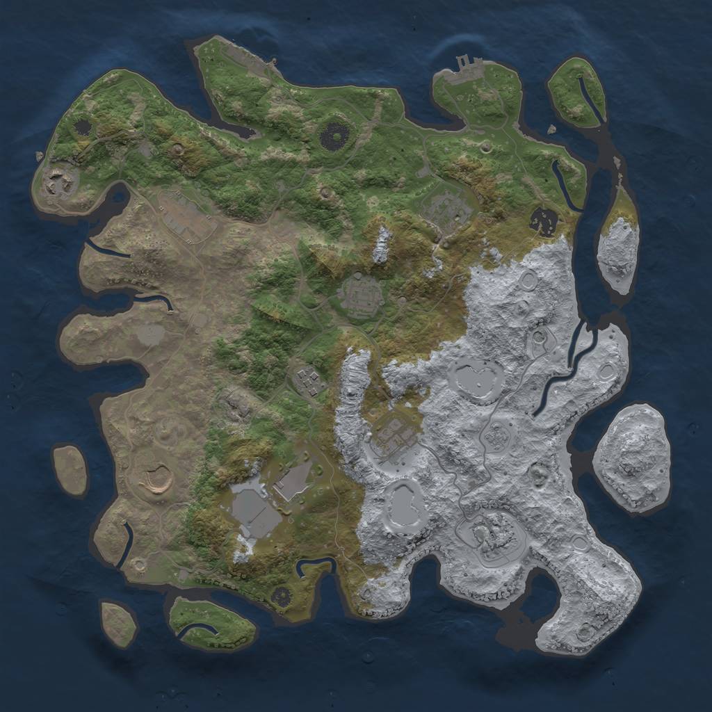 Rust Map: Procedural Map, Size: 3750, Seed: 173842069, 19 Monuments