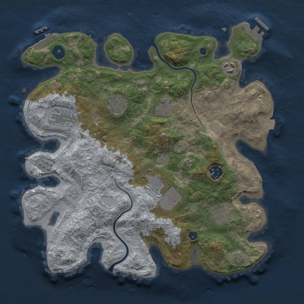 Rust Map: Procedural Map, Size: 3500, Seed: 67212064, 14 Monuments