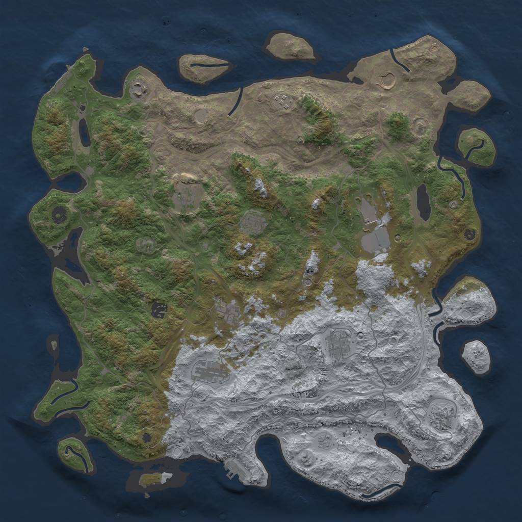 Rust Map: Procedural Map, Size: 4700, Seed: 1830050, 20 Monuments